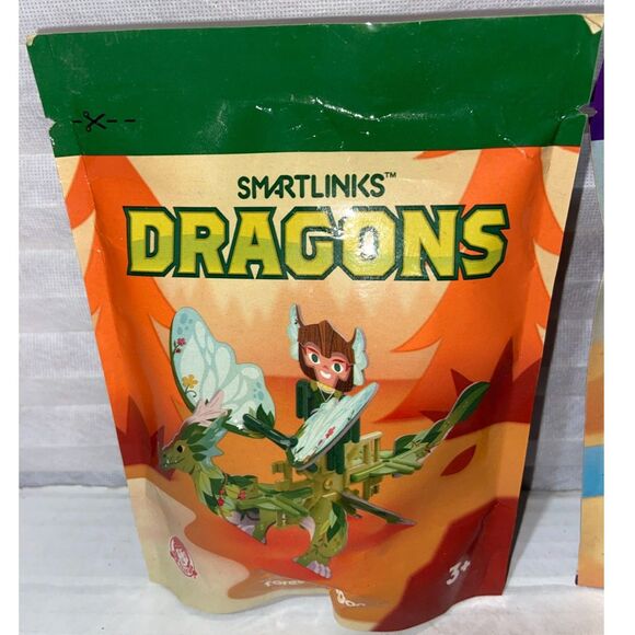 Lot Of 2 Kids Meal Toys Smartlinks Twin Dragon Forest Dragon New Sealed! - Picture 3 of 5